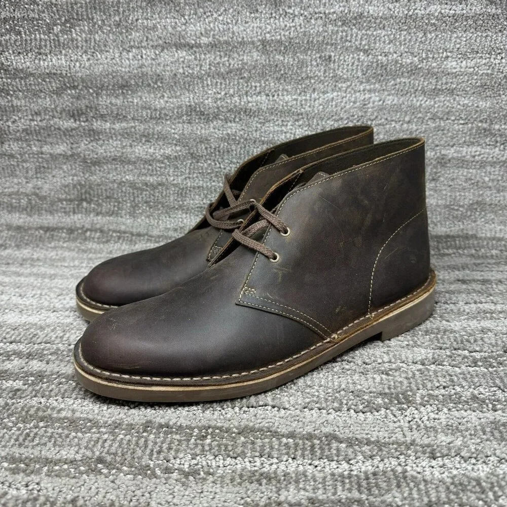 Clarks Bushacre 2 Chukka Desert Boots Mens Sz 11.5 M Brown Beeswax Leather